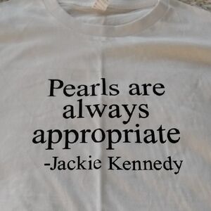 White Graphic Tee with Quote